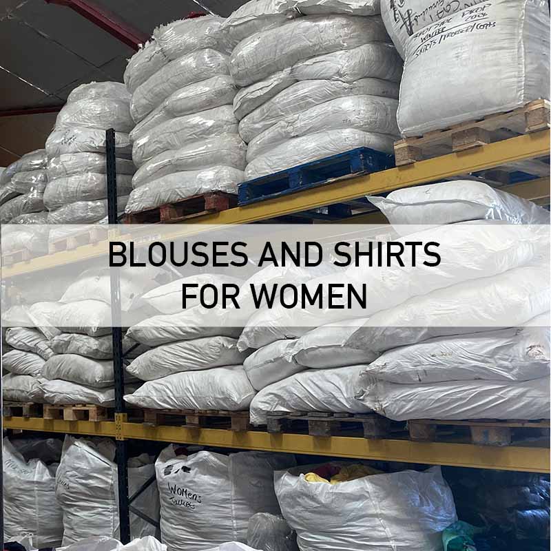 Vintage and modern shirts and blouses for women wholesale 25kg bag