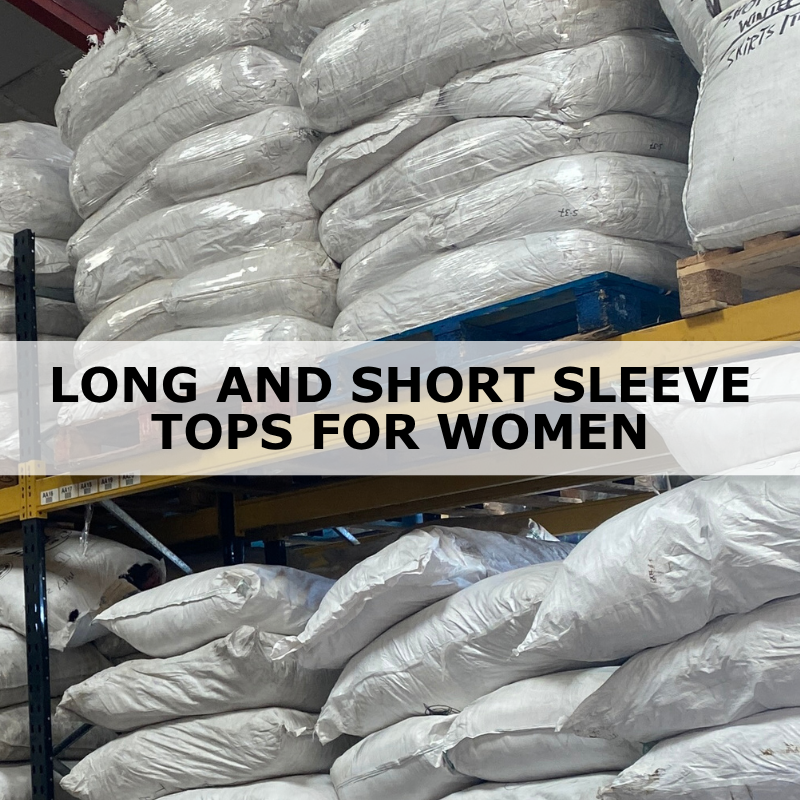 25kg bags of vintage and used long and short sleeve tops for women wholesale bundle