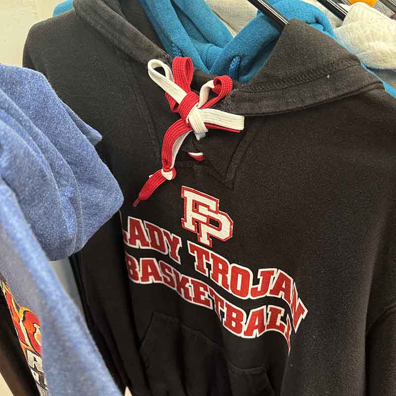 Trojan Basketball Hoodie Detail