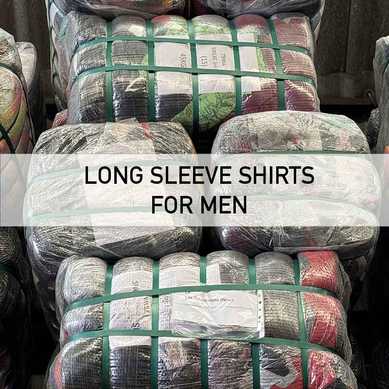 Bales of long sleeve shirts for men, wholesale vintage clothing