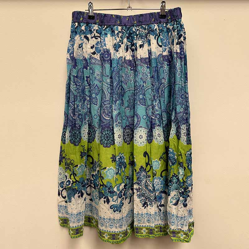 wholesale job lot of midi and knee length skirts - boho patterned a-line skirt, example of what you might receive