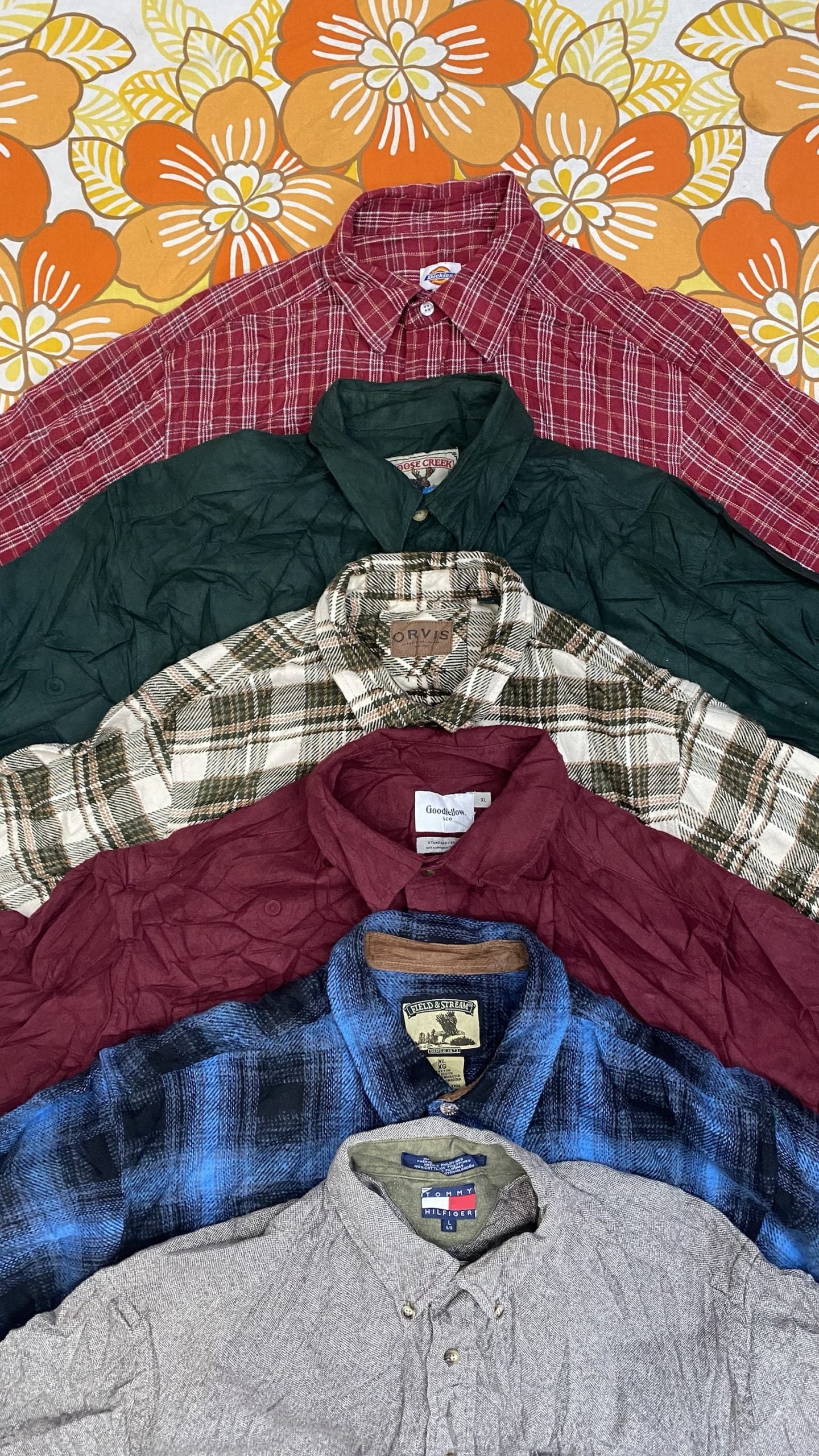 Wholesale vintage and secondhand mixed bundles of flannel shirts. Choose from Grade A, B or ungraded to bulk buy per kilo, piece or bale. Handpick available in Sussex warehouse of Brighton's biggest vintage retailer or shop at monthly kilo sale events.