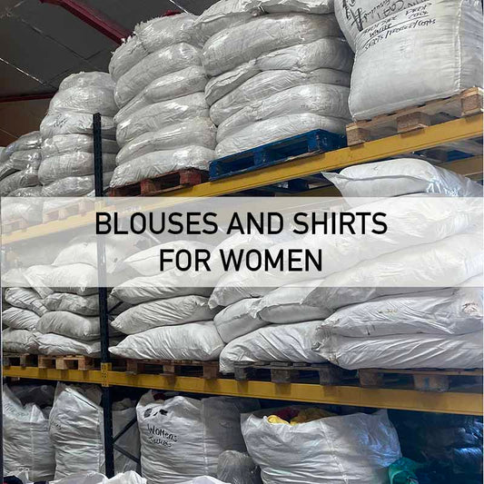 Vintage and modern shirts and blouses for women wholesale 25kg bag