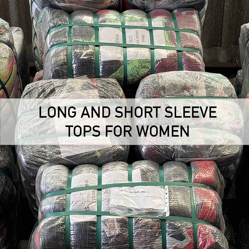 long and short sleeve tops for women vintage wholesale clothing bale

