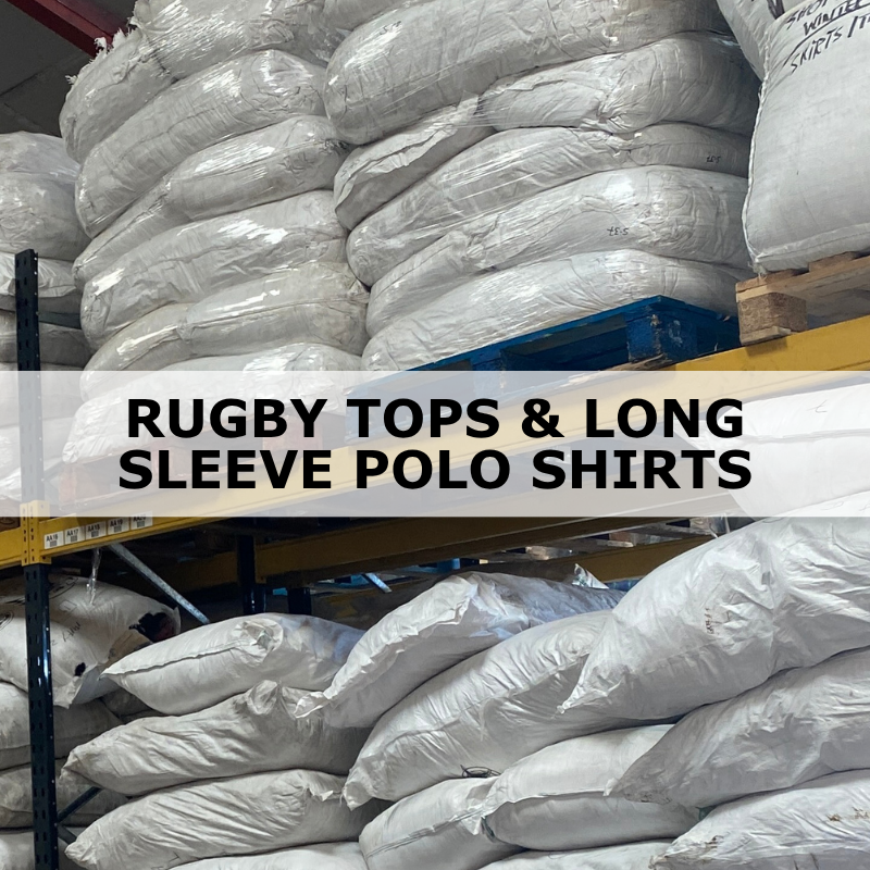 Vintage & Second Hand Rugby Tops and Long Sleeve Polo Shirts Wholesale Bulk 25kg Bag