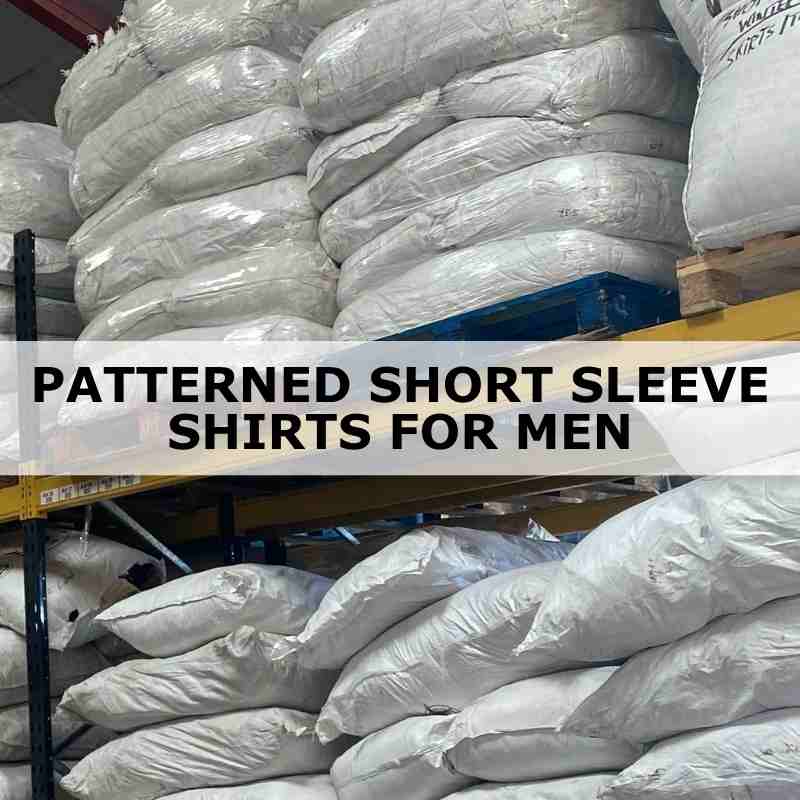 Vintage & Second Hand Patterned Short Sleeve Shirts For Men Wholesale Bulk 25kg Bags