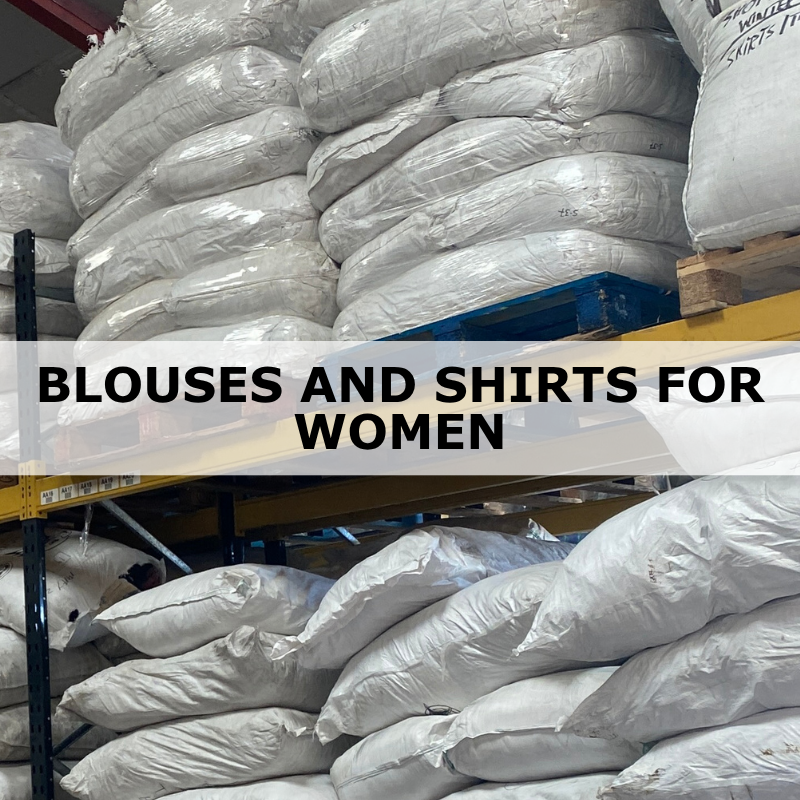 Vintage and modern shirts and blouses for women wholesale 25kg bag