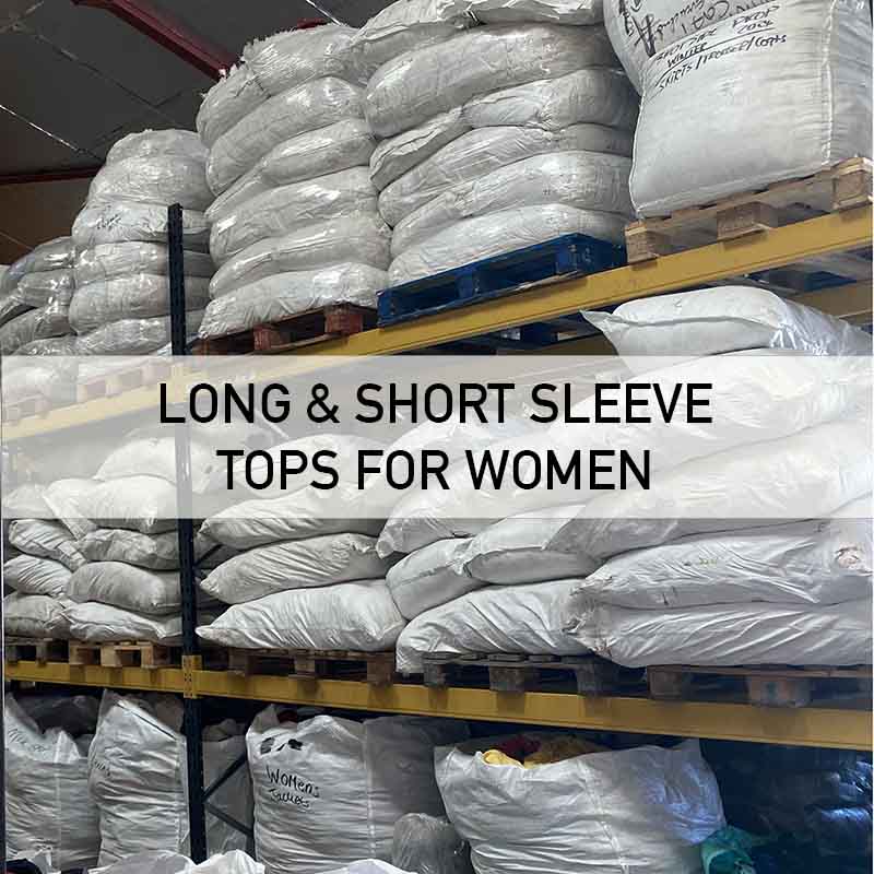 25kg bags of vintage and used long and short sleeve tops for women wholesale bundle