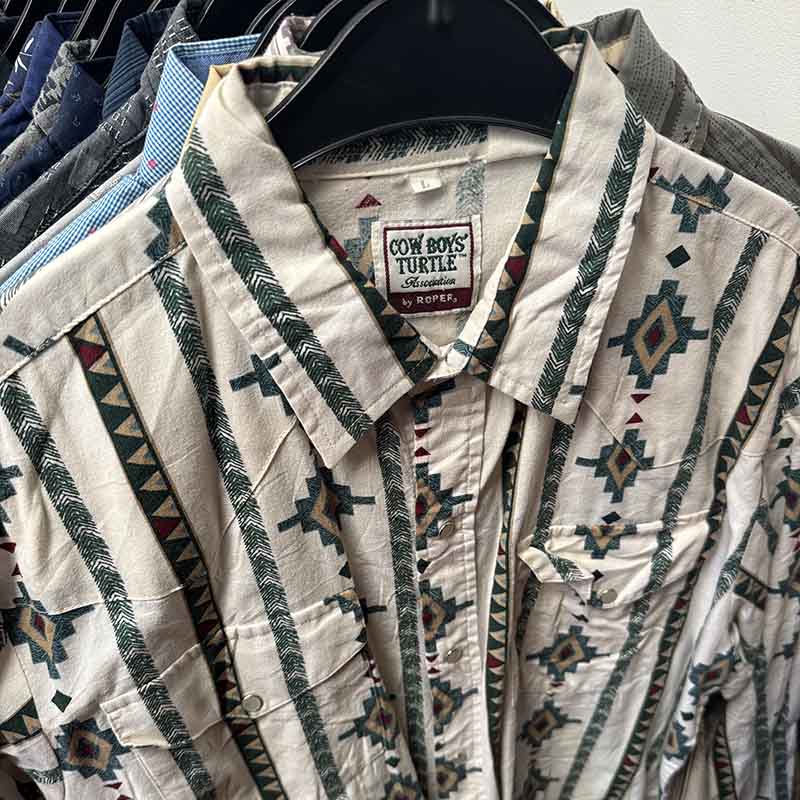 Wholesale Job Lot – Men’s Patterned Long Sleeve Shirts - example of what you might receive in your bundle