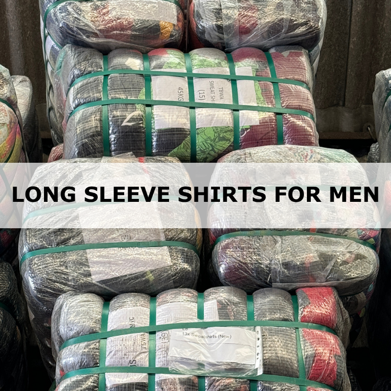 Bales of long sleeve shirts for men, wholesale vintage clothing