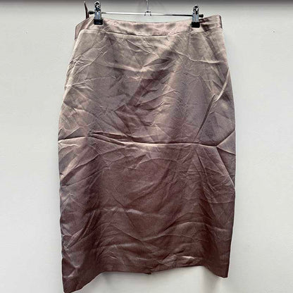wholesale job lot of midi and knee length skirts - bronze silk skirt, example of what you might receive

