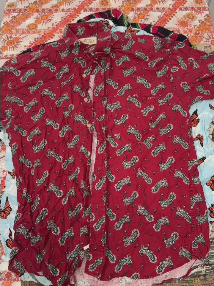 Vintage & Second Hand Patterned Short Sleeve Shirts For Men Wholesale Bulk 25kg Bag Video example of what you might receive. 