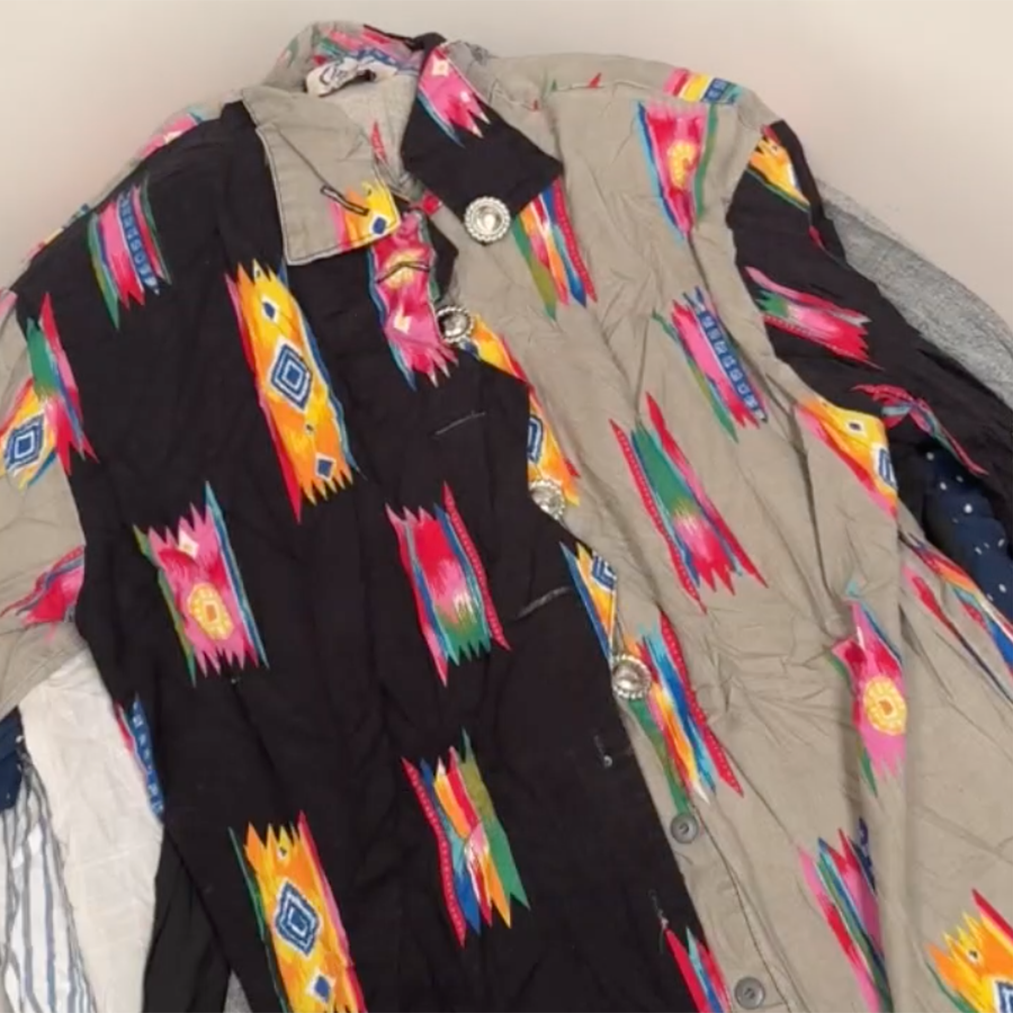 Unboxing 45kg Bale of 60s–80s Vintage Women’s Blouses & Shirts – Retro Floral Prints, Power Sleeves, Tie-Necks & More | Wholesale Clothing