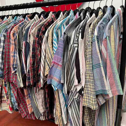 Short Sleeve Striped and Checkered Shirts for Men Wholesale - examples of what you might receive in your Bundle