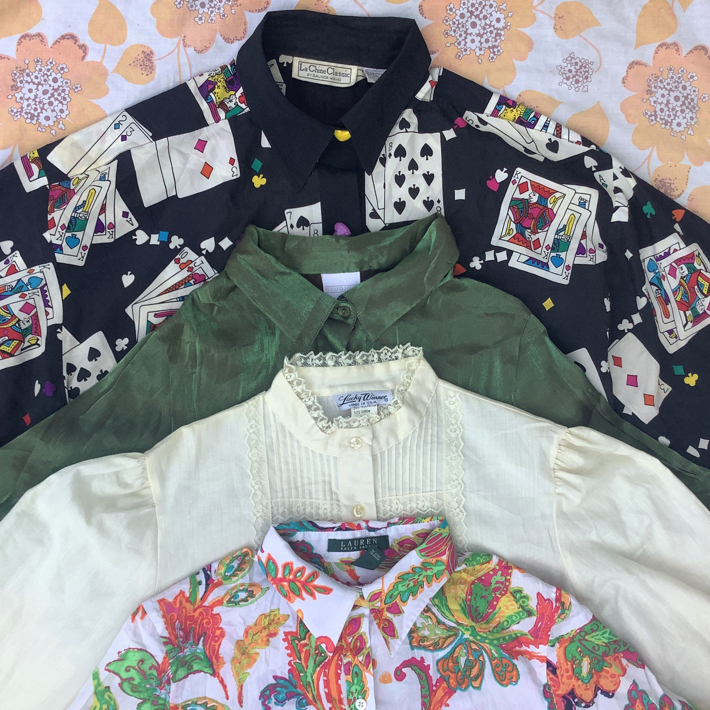 Wholesale vintage and secondhand mixed bundles of long sleeve blouses. Choose from Grade A, B or ungraded to bulk buy per kilo, piece or bale. Handpick available in Sussex warehouse of Brighton's biggest vintage retailer or shop at monthly kilo sale events.